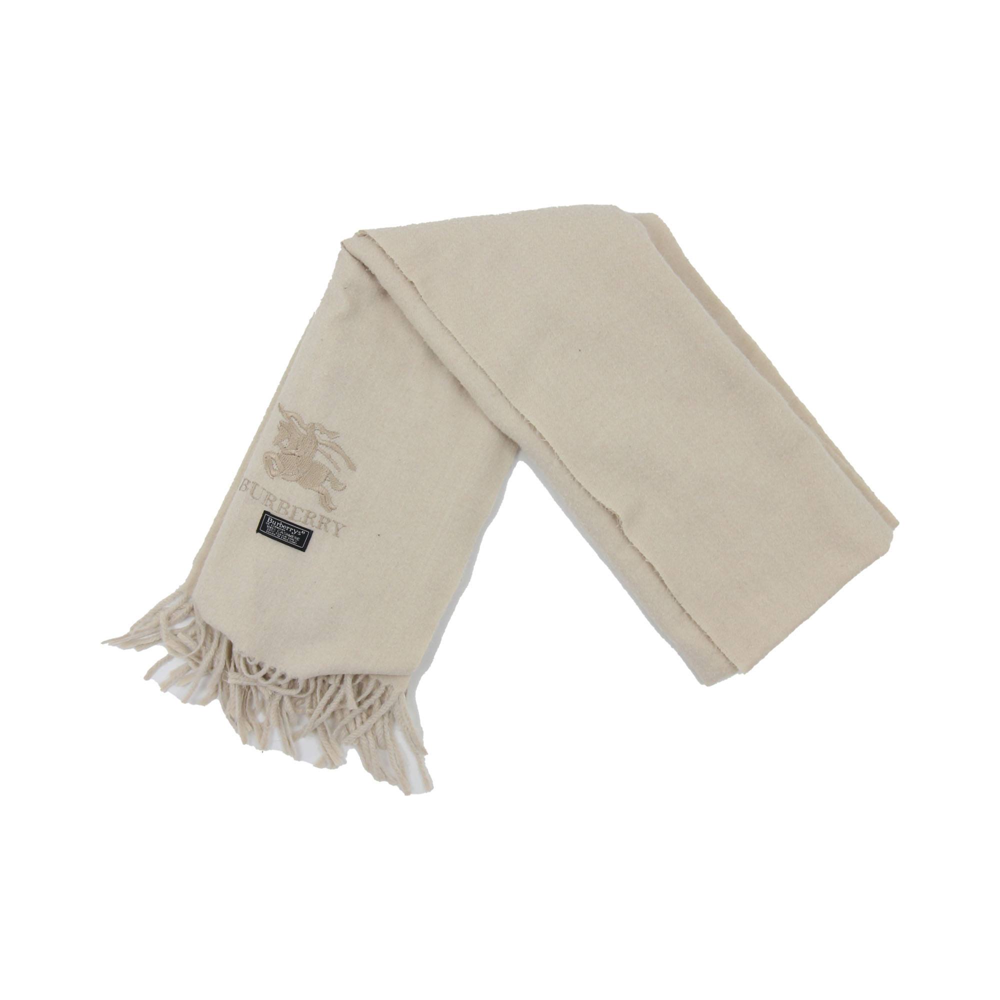 Burberry Big Vintage Embroidered Logo Scarf 