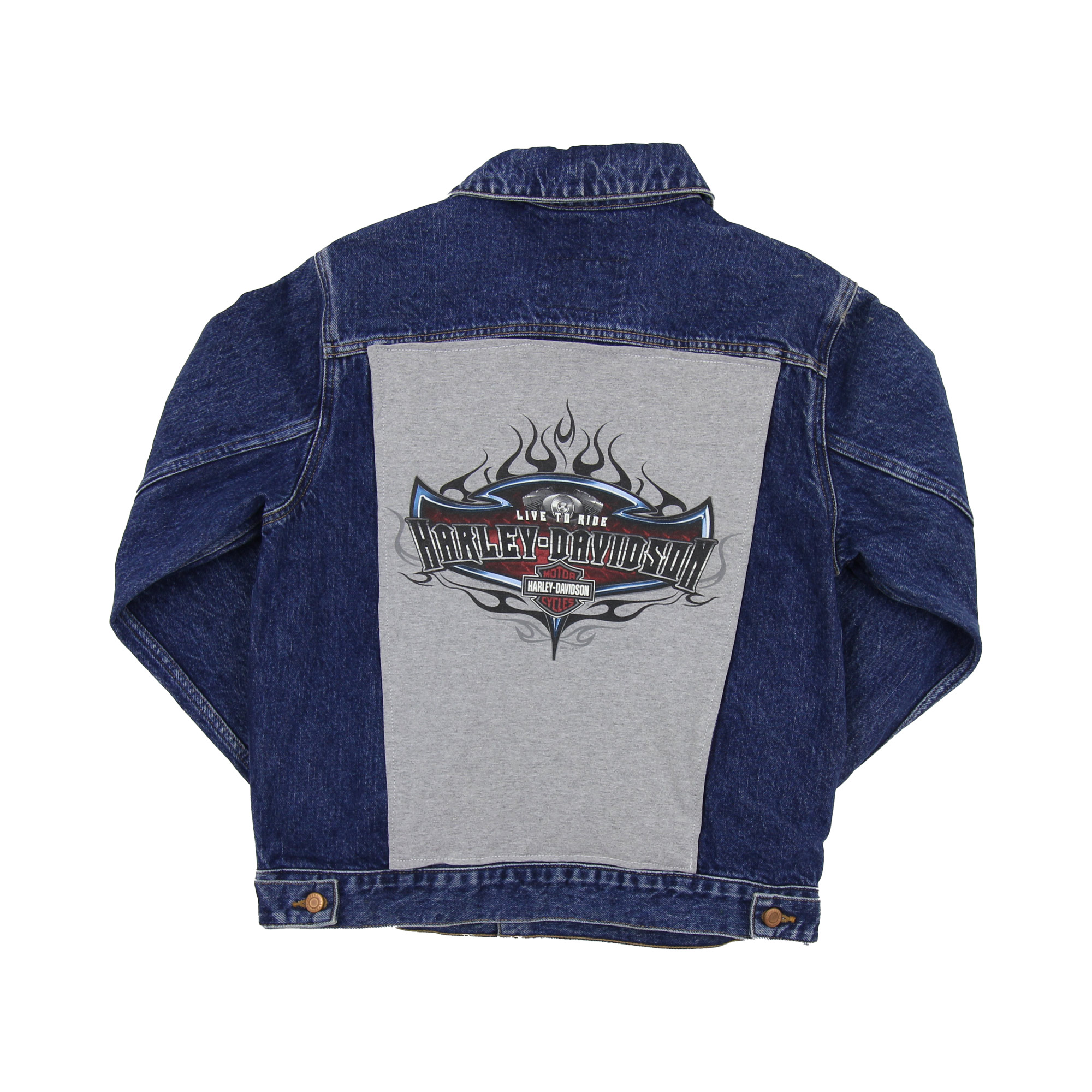 Denim Rework Harley Davidson Thin Jacket - S/M